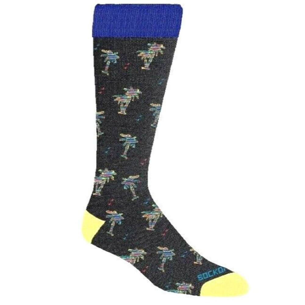 Sockopath Palm Trees Socks Mens Sock Size 10-13 Shoe Size 6-12 Black Cool Funky
